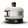 Casavibeo Gozney Dome pizza oven with white exterior and stainless steel accents, perfect for indoor and outdoor pizza cooking.