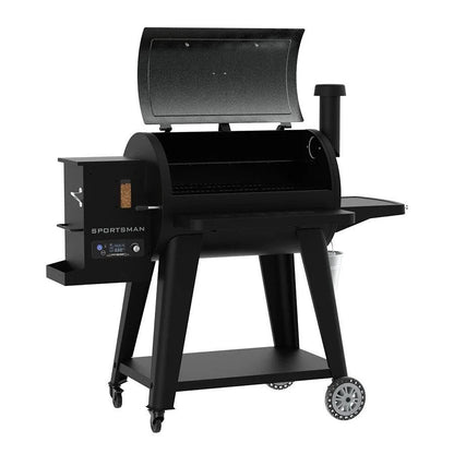 Casavibeo Pit Boss Sportsman 850 pellet grill with digital control panel and stainless steel exterior.