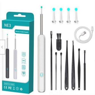 Wireless earwax remover otoscope tool with 1080P camera, designed for iPhone, iPad, and Android, for safe ear cleaning.