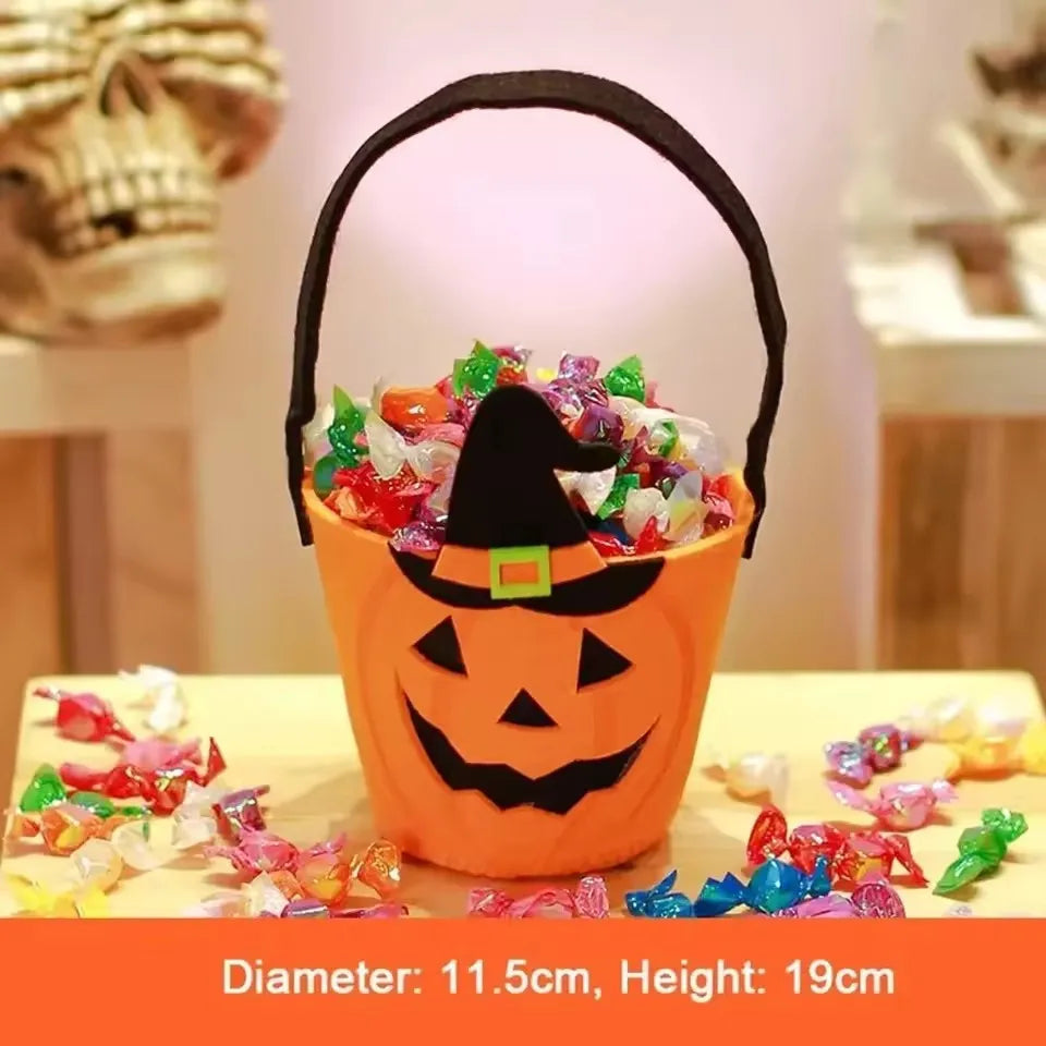 Belro Halloween treat bags candy bucket shaped like a witch hat, perfect for storing sweets during Halloween celebrations.