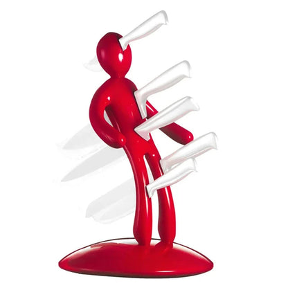Belro humanoid kitchen knife holder set displayed without knives, designed for organized and stylish kitchen storage.