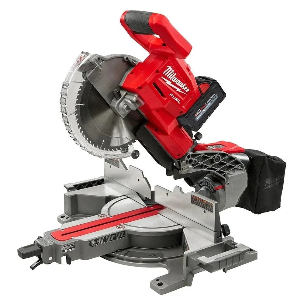 Casavibeo SKIL SPT88-01 12-inch worm drive dual bevel sliding miter saw with blade installed on a workbench.