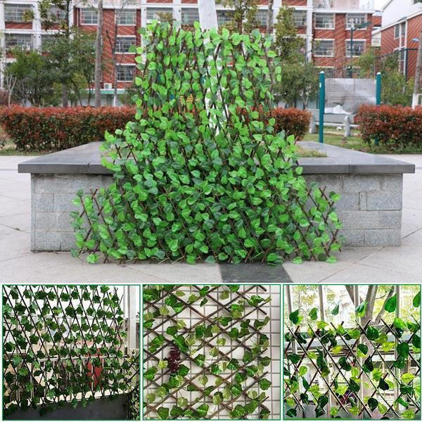 Belro retractable artificial garden plant fence, outdoor home and garden decor, flexible green fencing for landscaping.