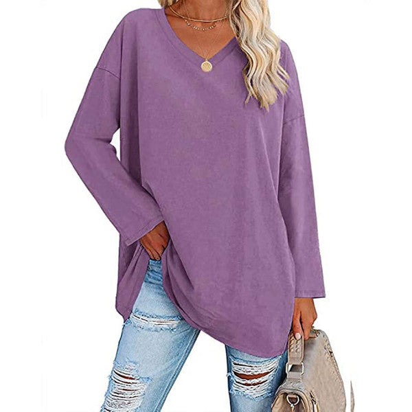 Belro women's V-neck top made of soft fabric, shown in a stylish fit with short sleeves and a versatile design for casual wear.