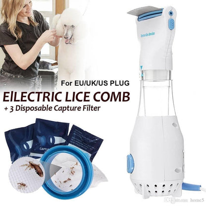 Belro electric lice comb with fine metal teeth for safe lice removal, designed for effective hair treatment.