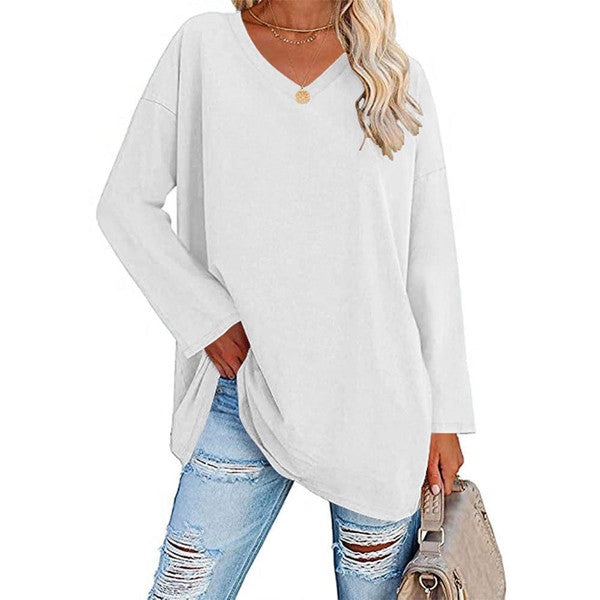Belro women's V-neck top, stylish and comfortable shirt with a fitted design, shown in a light fabric and casual fit.