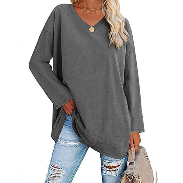 Belro women's V-neck top, stylish and comfortable shirt with a flattering neckline, perfect for casual or dressy outfits.