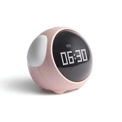Belro Sunrise Alarm Clock with light and voice control, featuring a cute expression and modern design for home decor.
