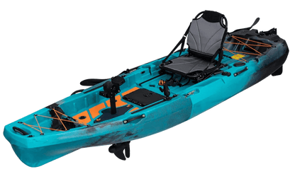 Casavibeo 10ft Radar Modular Propeller Drive Pedal Fishing Kayak with 430lbs capacity, shown in two-piece setup.