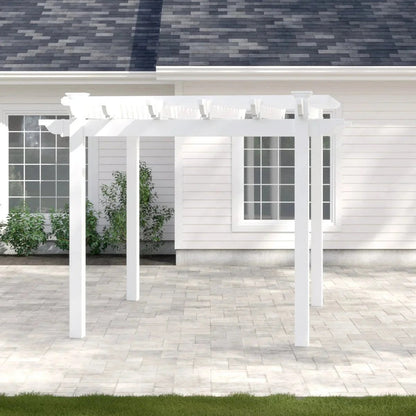 Red Barrel Studio Queensbrooks Taquarius pergola by Casavibeo, showcasing a stylish outdoor wooden pergola with a slatted roof.