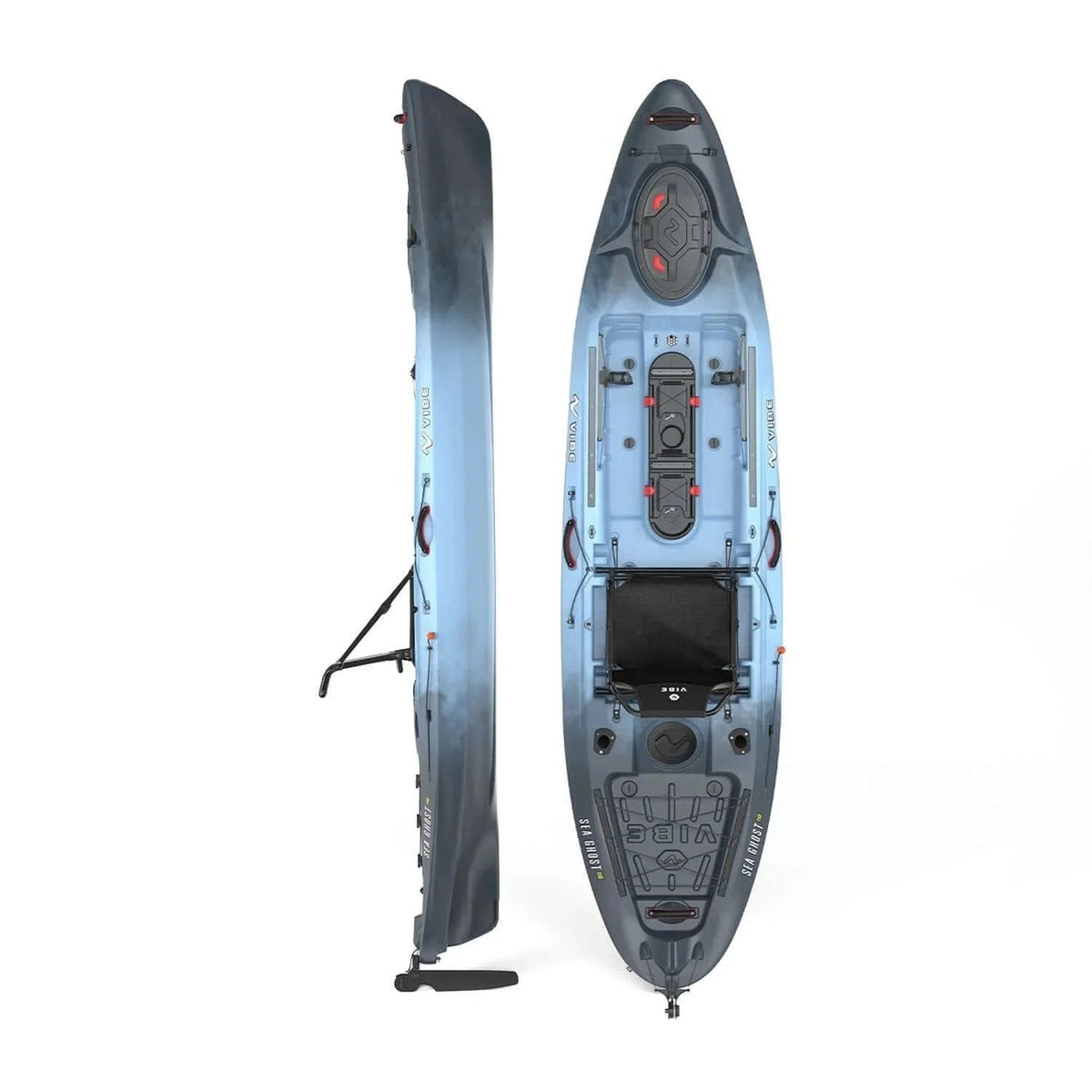 Casavibeo Vibe Kayaks Sea Ghosts 110 kayak on water, featuring sleek design and vibrant colors, ideal for paddling adventures