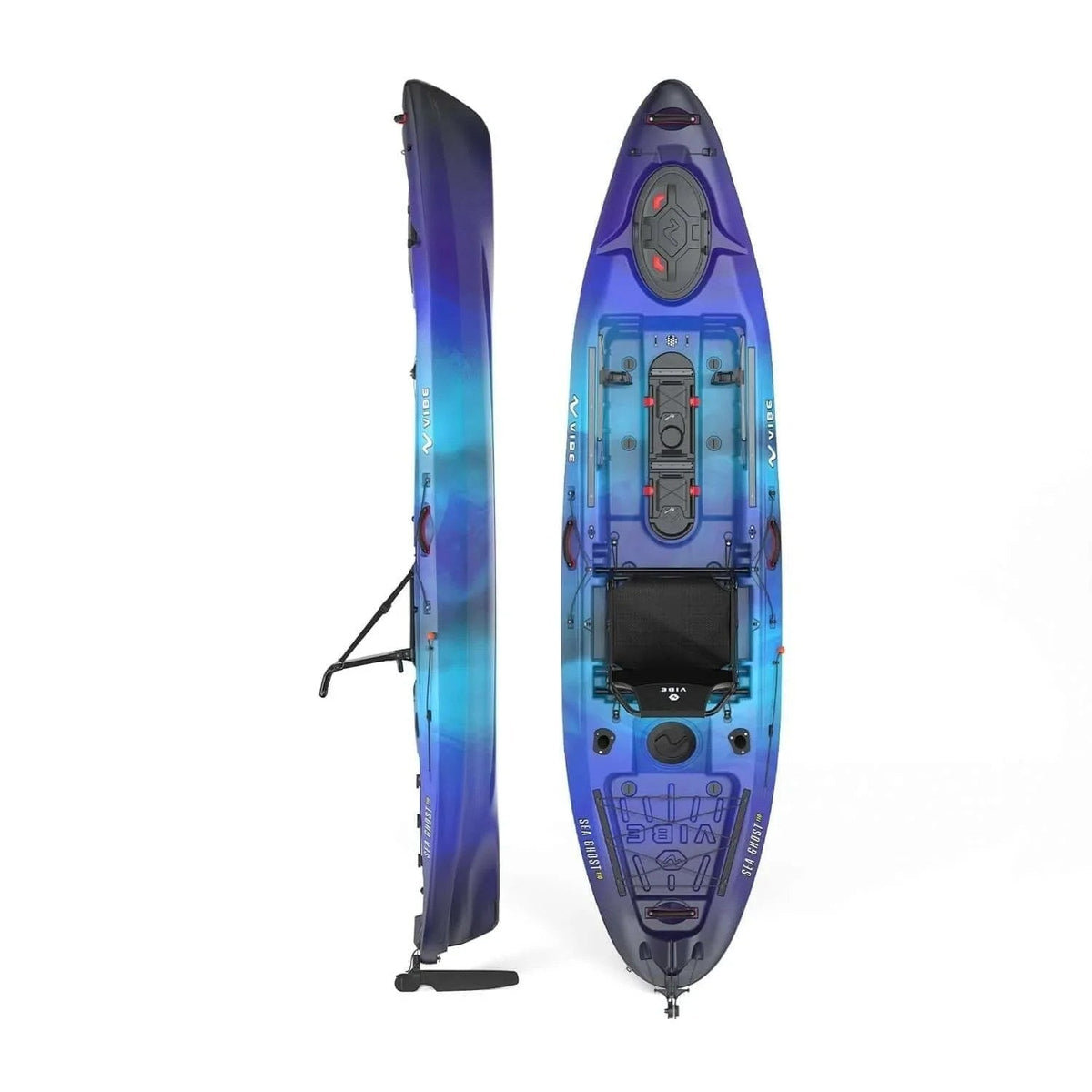 Casavibeo Vibe Kayaks Sea Ghosts 110 kayak on water, featuring sleek design and vibrant colors for recreational paddling.