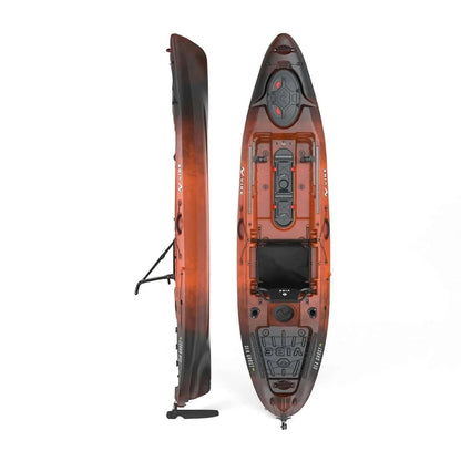 Casavibeo Vibe Kayaks Sea Ghosts 110 kayak on water, featuring its sleek design and bright color for outdoor kayaking adventures.