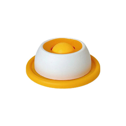 Yellow Belro slow feeder lick mat for cats and dogs, designed to promote calm feeding and reduce boredom in pet supplies.