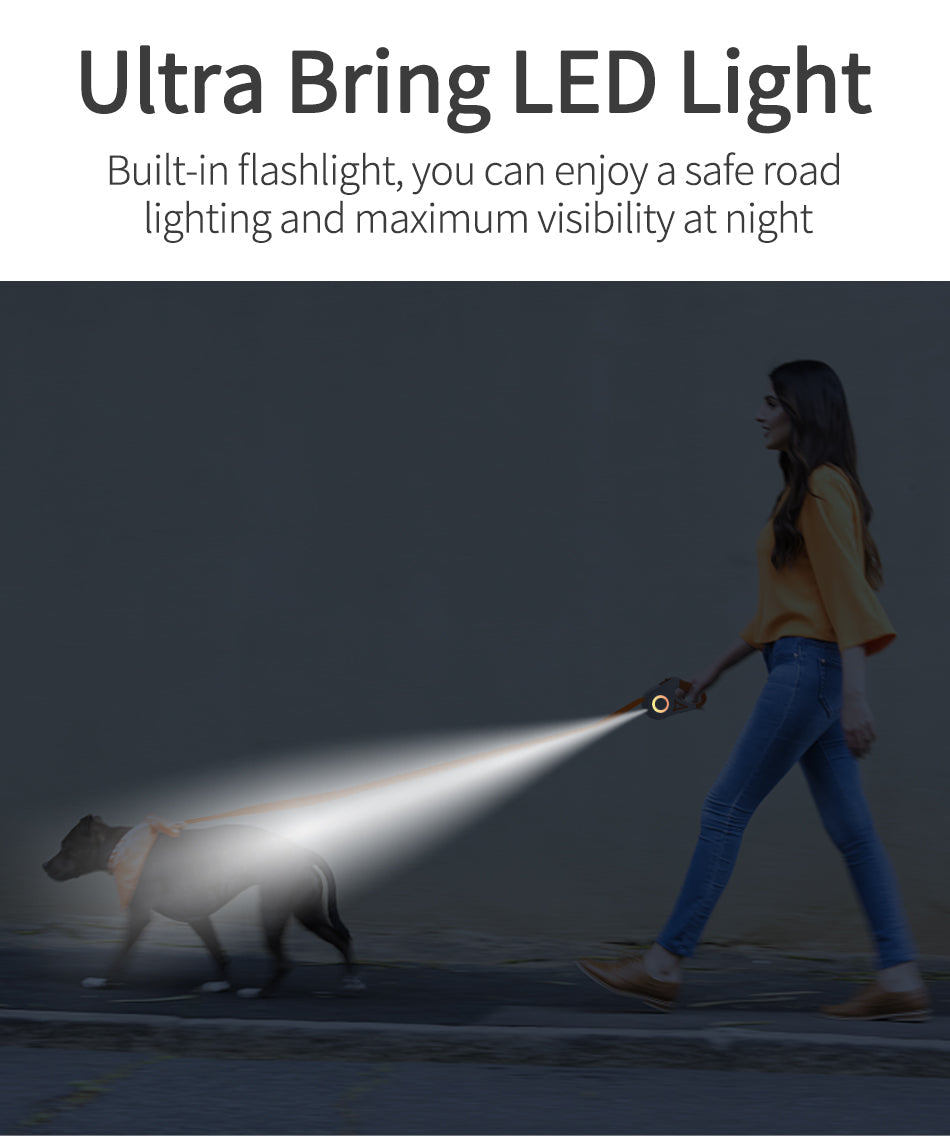 Belro retractable dog leash with adjustable length and comfortable handle, suitable for walking dogs in outdoor environments.