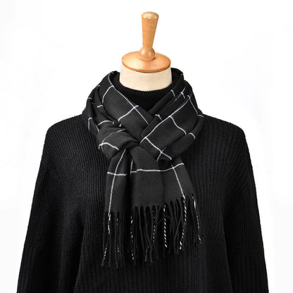 Belro luxury plaid cashmere winter scarf for men, soft and stylish accessories with classic plaid pattern, ideal for cold weather.