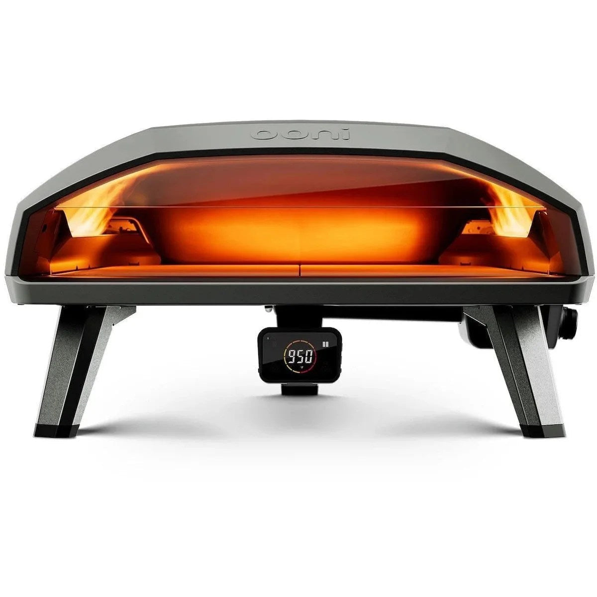 Casavibeo Ooni Koda 2 Max 24-inch propane outdoor pizza oven with stainless steel body and oven door in a backyard setting