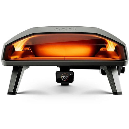 Casavibeo Ooni Koda 2 Max 24-inch propane outdoor pizza oven with stainless steel body and oven door in a backyard setting