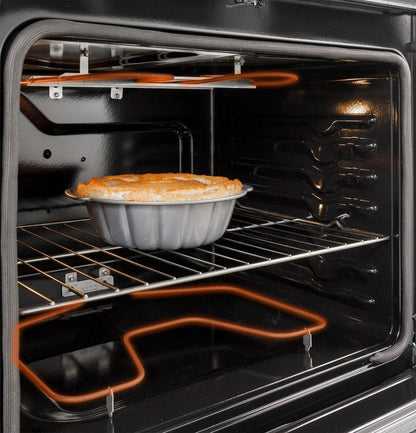 Casavibeo 30-inch freestanding electric range with four coil burners and a smooth glass cooktop, modern kitchen appliance.