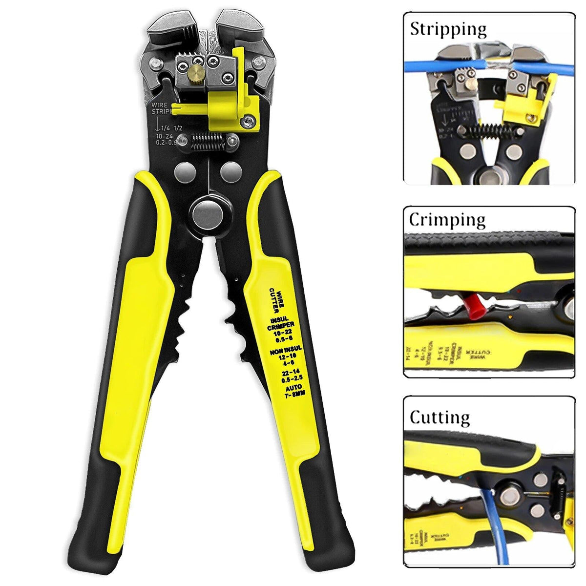 Belro automatic wire stripper and cable cutter tool with ergonomic handles for efficient electrical work.
